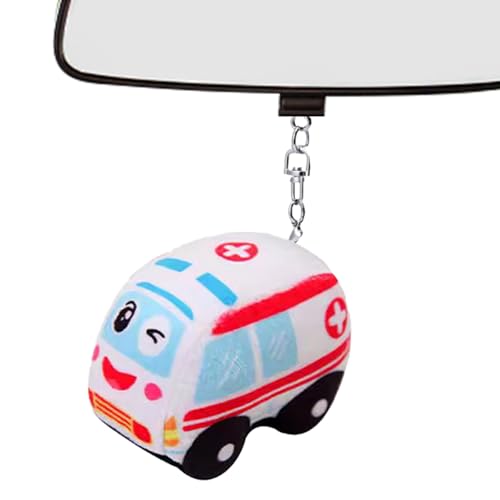 Xvilmaun Plüschanhänger,Plüsch Feuerwehrauto Puppe für Kinderwagen | Taschenanhänger Für Geldbörse Schlafzimmer Rucksack Kinderbett Kinderhandtasche Mädchen Vorschule von Xvilmaun