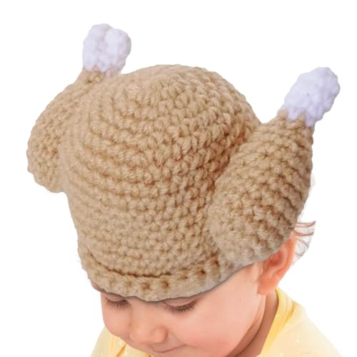 Xvilmaun Thanksgiving Gebratener Truthahn Hut - Huhn Kopfbedeckung Gestrickte Thanksgiving Truthahn Trot Hut Trot Cosplay Caps Lustige Partys Kostüm für Kindertag Ostern Feiern von Xvilmaun