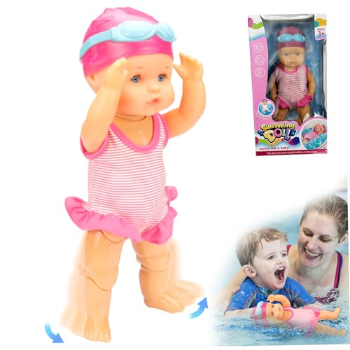 Schwimmende Babypuppe mit beweglichem Gelenk, batteriebetriebene Brustschwimmpuppe mit abnehmbarem Anzug, niedlich, realistisch, wasserdicht, Baby für Pool-Badewanne, keine Batterie Schwimmende Babypuppe mit beweglichem Gelenk, batteriebetriebene Brustschwimmpuppe mit abnehmbarem Anzug, niedlich, realistisch, wasserdicht, Baby für Pool-Badewanne, keine Batterie von Xweptuy