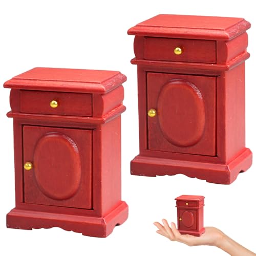 Xweptuy 1 12 Skala Dollhouse Accessoires 2pcs Red End Table Dollhouse Möbel mit Schubladen und Kabinett langlebige hölzerne Miniatur -Dinge für Puppenhauseinstellungen Xweptuy 1 12 Skala Dollhouse Accessoires 2pcs Red End Table Dollhouse Möbel mit Schubladen und Kabinett langlebige hölzerne Miniatur -Dinge für Puppenhauseinstellungen von Xweptuy