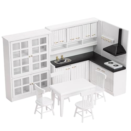 Xweptuy 1 Set Dollhouse Kitchen, 1/12 Skala Hölzer Miniatur Küche, realistische Mini -Küche Puppenhausmöbelmodell, Puppenhaus Miniaturen Kochschrank Landschaftsherde für Wohnkultur Xweptuy 1 Set Dollhouse Kitchen, 1/12 Skala Hölzer Miniatur Küche, realistische Mini -Küche Puppenhausmöbelmodell, Puppenhaus Miniaturen Kochschrank Landschaftsherde für Wohnkultur von Xweptuy