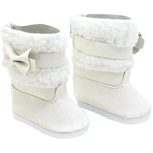 Xweptuy 18 Zoll Puppenschuhe 1 Paar Puppen Schneefuß Miniaturschuhe Winterstiefel mit weißem Kunstpelzfutter und Bogenzubehör für 18 Xweptuy 18 Zoll Puppenschuhe 1 Paar Puppen Schneefuß Miniaturschuhe Winterstiefel mit weißem Kunstpelzfutter und Bogenzubehör für 18 von Xweptuy