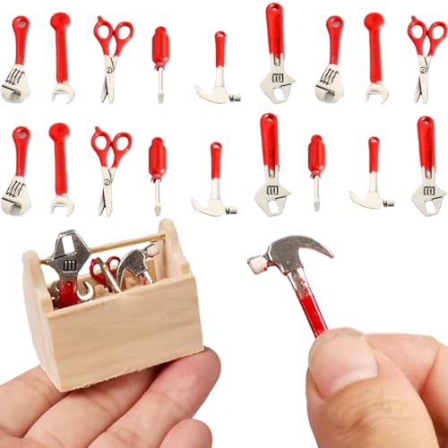 Xweptuy 24pcs Miniaturpuppenhauszubehör, Mini Reparaturwerkzeuge Puppenhauszubehör, realistische Schraubenschlüssel Hammer Kit Miniaturen Spielzeug für DIY -Lagerhaus Garden Garage Dekor Xweptuy 24pcs Miniaturpuppenhauszubehör, Mini Reparaturwerkzeuge Puppenhauszubehör, realistische Schraubenschlüssel Hammer Kit Miniaturen Spielzeug für DIY -Lagerhaus Garden Garage Dekor von Xweptuy