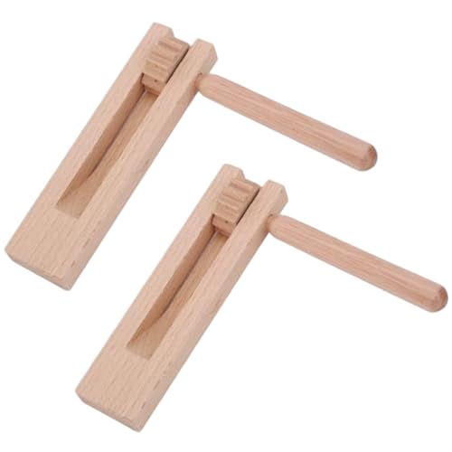 Xweptuy 2pcs Castanets, Soundboard Toy Musical Instrument Bildungsmatraca, Holzgeräuschhersteller für Kinder Handperkussion, Sportveranstaltungen, Partys, Partys von Xweptuy