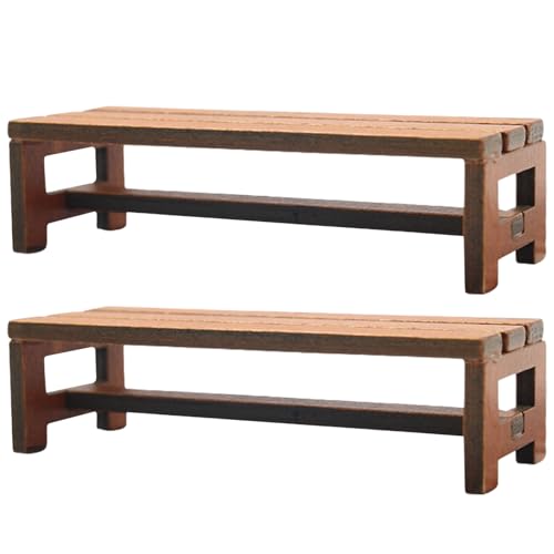 Xweptuy 2pcs Dollhouse Möbel, Mini -Holzbankstuhl, 4, 72x1.77x1.26 Zoll 1/12 Maßstabszubehör für Mikrolandschaft Xweptuy 2pcs Dollhouse Möbel, Mini -Holzbankstuhl, 4, 72x1.77x1.26 Zoll 1/12 Maßstabszubehör für Mikrolandschaft von Xweptuy