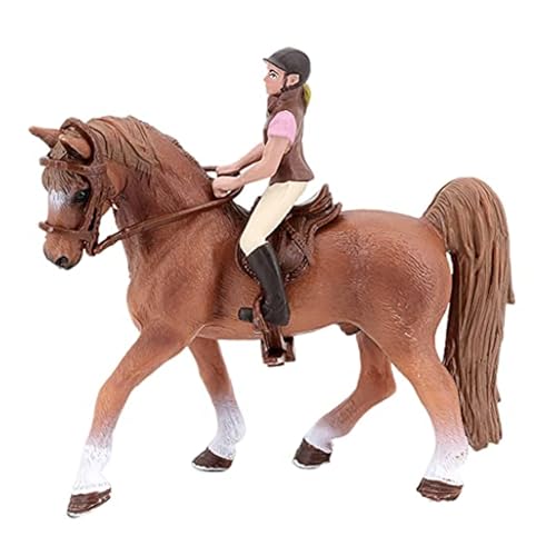 Xweptuy 2pcs Plastikpferde, Simulationsminiaturpferd mit Fahrer & Sattel Mini -Tieren findet kreative Bildungsgeschenke für Kinder von Xweptuy