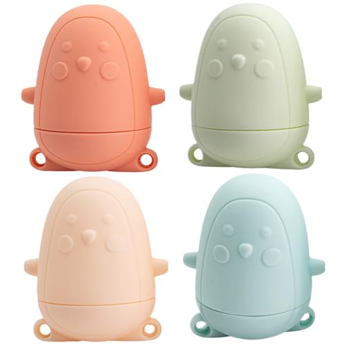 Xweptuy 4pcs/Set Bath Toys, 2, 6x3 Lebensmittel-Silikon-Babybadspielzeug, umweltfreundliche Cartoon Penguin Sumpf von Xweptuy