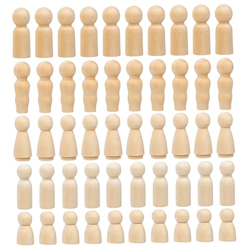 Xweptuy 50pcs Peg Dolls, unvollendete hölzerne Peg -Puppen und -Figuren, Verschiedene Formen und Größen für DIY -Kunsthandwerk, Malerei Wohnungsbaudekoration Xweptuy 50pcs Peg Dolls, unvollendete hölzerne Peg -Puppen und -Figuren, Verschiedene Formen und Größen für DIY -Kunsthandwerk, Malerei Wohnungsbaudekoration von Xweptuy