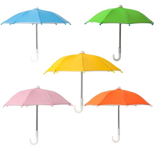 Xweptuy 5pcs Mini Regenschirm, 8, 66 farbenfrohe winzige Pflanzenpuppen -Regenschirm Schattenpuppenspielzeug Dekorationen Süßes Parasol für Fotografie -Requisite, Topfpflanzen, Handwerk von Xweptuy
