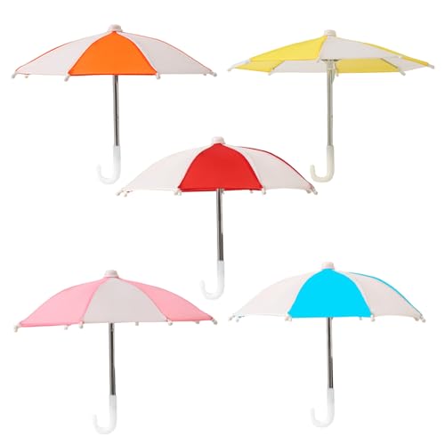 Xweptuy 5pcs Mini Regenschirm, 8, 66 farbenfrohe winzige Pflanzenpuppen -Regenschirm Schattenpuppenspielzeug Dekorationen Süßes Parasol für Fotografie -Requisite, Topfpflanzen, Handwerk von Xweptuy