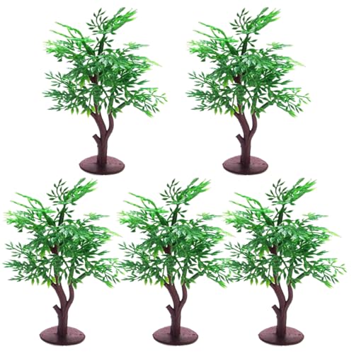 Xweptuy 5pcs Minibäume, künstliche Plastikmodellbäume, wartungsarme Multi-Gebrauch kleine Bäume für DIY-Handwerksgebäudemodelllandschaftslandschaft, grün von Xweptuy