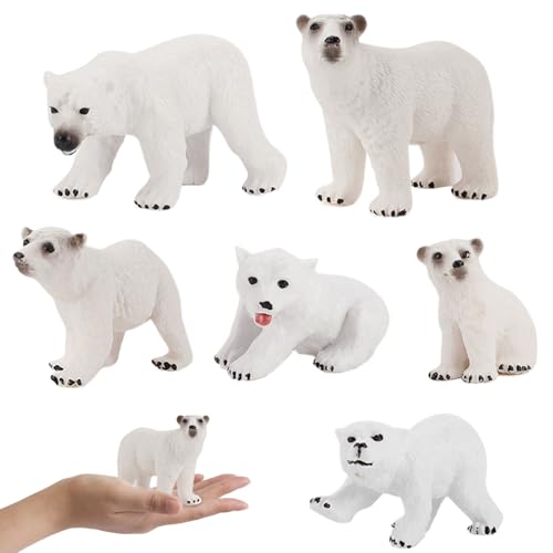 Xweptuy 6pcs/Fester Eisbärenfiguren, Verschiedene Größe und Haltung Polarbär Spielzeug, künstliche und realistische weiße Eisbär, Bildungs- und dekorative PVC -Polar -Tiere für die Schule, Schule, Xweptuy 6pcs/Fester Eisbärenfiguren, Verschiedene Größe und Haltung Polarbär Spielzeug, künstliche und realistische weiße Eisbär, Bildungs- und dekorative PVC -Polar -Tiere für die Schule, Schule, von Xweptuy