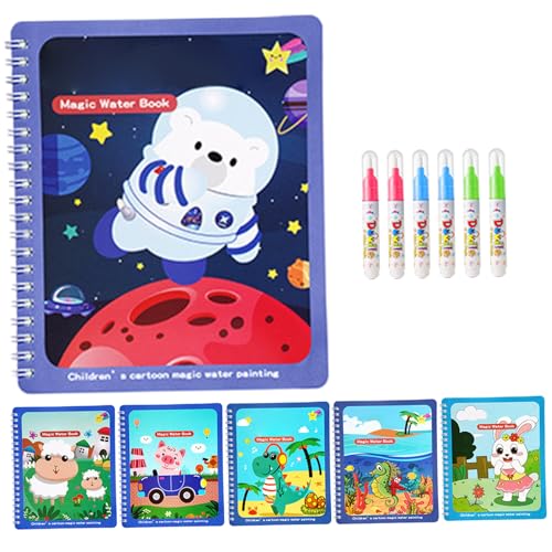 Xweptuy 6pcs Wasser Malbuch interaktiver wiederverwendbares sicheres Wasserfarbe mit Stift für Kleinkinder Bildungslernkits Geschenke Xweptuy 6pcs Wasser Malbuch interaktiver wiederverwendbares sicheres Wasserfarbe mit Stift für Kleinkinder Bildungslernkits Geschenke von Xweptuy
