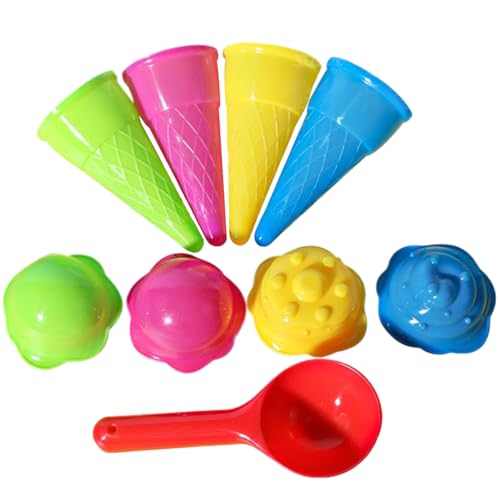 Xweptuy 9pcs / Set Beach Toys, Set von Plastik -EIS -Spielen umfassen Eiscremehorn, EIN Löffel und EIN Deckel, Spielzeugeis, Sandspielzeug Xweptuy 9pcs / Set Beach Toys, Set von Plastik -EIS -Spielen umfassen Eiscremehorn, EIN Löffel und EIN Deckel, Spielzeugeis, Sandspielzeug von Xweptuy