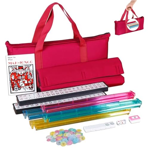 Xweptuy Amerikanischer Mahjong -Set, klassisches amerikanisches Mahjong -Set komplett, in voller Größe mit 166 Kacheln, 4pcs 2 in 1 von Xweptuy