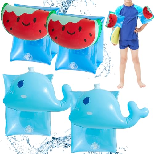 Xweptuy Aufblasbare Arm Floaties für Kinder 2 Paar niedliche Cartoon Schwimmarmbänder mit Ventil hoher Auftrieb PVC Kids Floh -Schwimmtraining Ausrüstung, Wassermelone + Wal Xweptuy Aufblasbare Arm Floaties für Kinder 2 Paar niedliche Cartoon Schwimmarmbänder mit Ventil hoher Auftrieb PVC Kids Floh -Schwimmtraining Ausrüstung, Wassermelone + Wal von Xweptuy