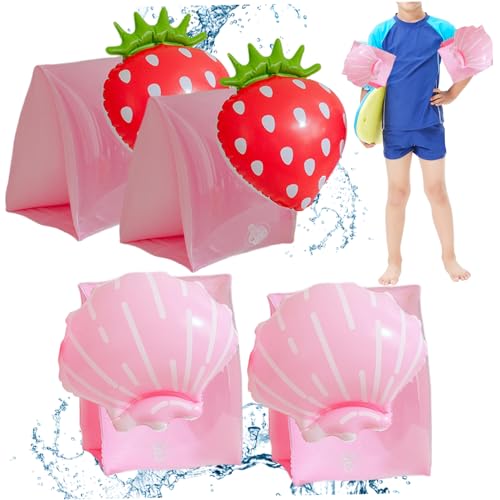 Xweptuy Aufblasbare Arm Floaties für Kinder 2 Paar niedliche Cartoon Schwimmarmbänder mit Ventil hoher Auftrieb PVC Kinder Schwimmtraining Ausrüstung, + Strawberry Xweptuy Aufblasbare Arm Floaties für Kinder 2 Paar niedliche Cartoon Schwimmarmbänder mit Ventil hoher Auftrieb PVC Kinder Schwimmtraining Ausrüstung, + Strawberry von Xweptuy