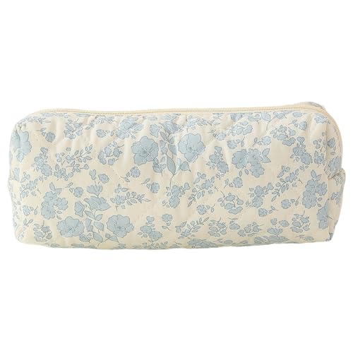 Xweptuy Blumen -Make -up -Beutel, 7, 5x3x2.4 Baumwollstiftstift Beutel Kleiner tragbarer Blauer Blumenstiftbeutel mit Reißverschluss, Blumenkosmetikbeutel für Bleistiftreiselager organisiert von Xweptuy