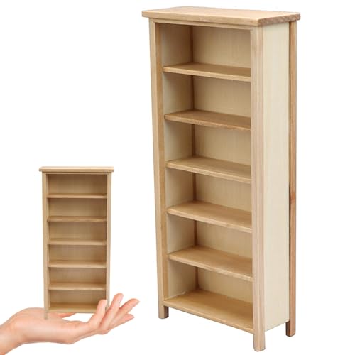 Xweptuy Dollhouse -Bücherregal, 1:12 Skala 6 Tier Dollhouse -Buchregal, Holz leeres Miniatur -Bücherregal, DIY Friendly Möbel für Liebhaber Xweptuy Dollhouse -Bücherregal, 1:12 Skala 6 Tier Dollhouse -Buchregal, Holz leeres Miniatur -Bücherregal, DIY Friendly Möbel für Liebhaber von Xweptuy