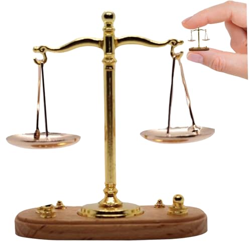 Xweptuy Dollhouse Möbel 1:12 mini -Waage Skala mit 6 Balancinggewichten, realistische Metall Miniatur Justice Model Skalen von von Xweptuy