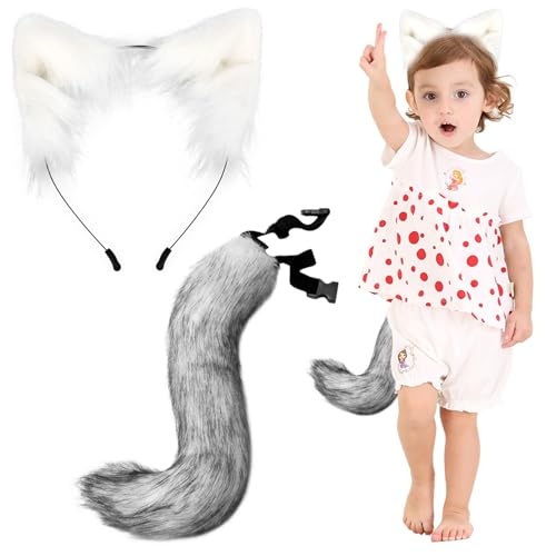 Xweptuy Fox Tail und Ohr Set Simulation Plüsch Fuchs Kostüm mit entzückenden und auffälligen Ohren Schwanz bequemes Fit pelziger Xweptuy Fox Tail und Ohr Set Simulation Plüsch Fuchs Kostüm mit entzückenden und auffälligen Ohren Schwanz bequemes Fit pelziger von Xweptuy