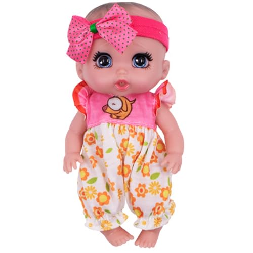 Xweptuy Mini -Babypuppen mit großen Augen 6 realistische Babypuppen mit Kleidung und Bogenstirnbandgelenk beweglicher PVC winzige Babypuppe, Geschenke für Mädchen Xweptuy Mini -Babypuppen mit großen Augen 6 realistische Babypuppen mit Kleidung und Bogenstirnbandgelenk beweglicher PVC winzige Babypuppe, Geschenke für Mädchen von Xweptuy