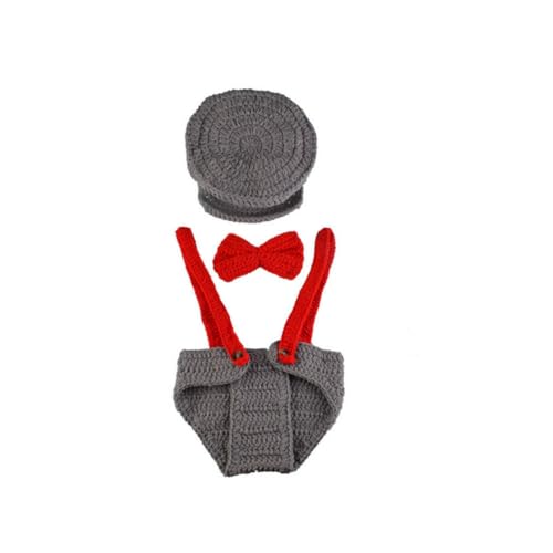 Xweptuy Neugeborene Geburtstagsfotografie Requisiten Baby handgefertigter Kappe Strickkostüm Fotografie Kostüm für Baby von Xweptuy