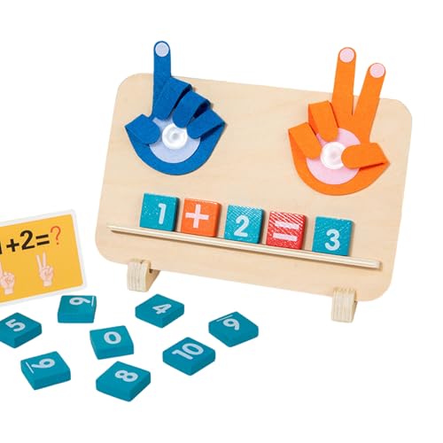 Xweptuy Nummernblöcke Spielzeug für Kinder, Holzzahlenblöcke Spielzeug mit Stoff Palmen, Flitzkarten und mehr praktische praktische Mathematikspiele für Kinder 5-7 Montessori Toy von Xweptuy