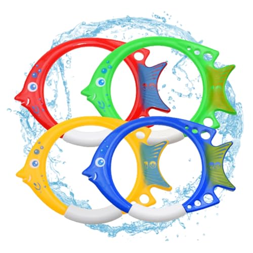 Xweptuy Pool -Tauchspielzeug Unterwasser -Diving Ring Swimming Pool sinken Spielzeug für Spielschwimmtraining 4PCS Fischform groß Xweptuy Pool -Tauchspielzeug Unterwasser -Diving Ring Swimming Pool sinken Spielzeug für Spielschwimmtraining 4PCS Fischform groß von Xweptuy