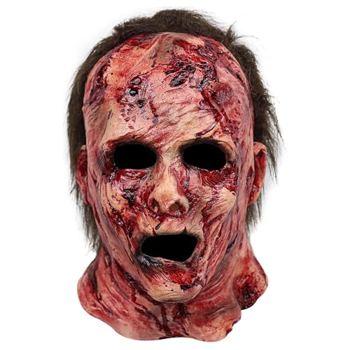 Xweptuy Scary Maske Realistische Latexmaske mit blutigen Narben 10x11x11.8 Halloween Horror verdrehtes Gesicht gruselig mit Lüftungs Xweptuy Scary Maske Realistische Latexmaske mit blutigen Narben 10x11x11.8 Halloween Horror verdrehtes Gesicht gruselig mit Lüftungs von Xweptuy