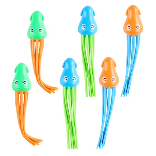 Xweptuy Swimmingpool -Spielzeug Tintenfisch Tauchspielzeug Kid Octopus Sommertauchen Unterwasser -Tauchspiel für Kinder Sommergeschenk 6PCS von Xweptuy