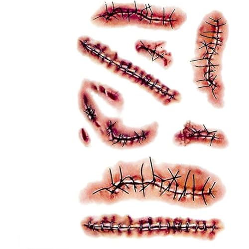 Xweptuy Zombie -Narben Tattoos blutige Narbe mit falschem Blutkostüm Make -up Halloween Dekorationen Party Gunst Xweptuy Zombie -Narben Tattoos blutige Narbe mit falschem Blutkostüm Make -up Halloween Dekorationen Party Gunst von Xweptuy