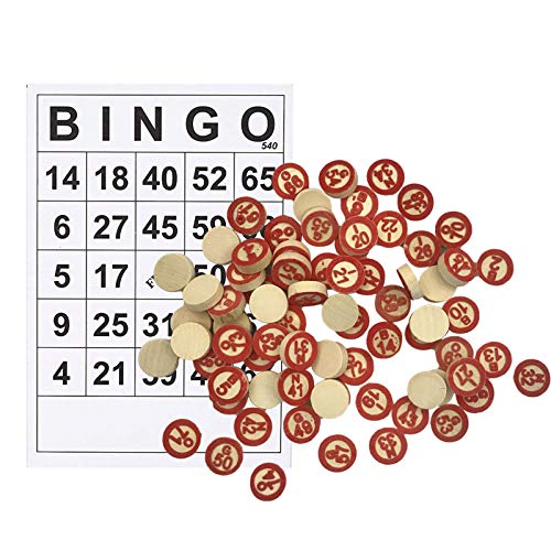 Klassisches Bingokartenspiel, Party Bingo Spiel Familienkartenspiel für Erwachsene & Kinder, von kleinen Kindern bis zu älteren Menschen, Enthalten Sie 40 Bingo-Zahlenkarten und 75 Spielsteine von Xzbling