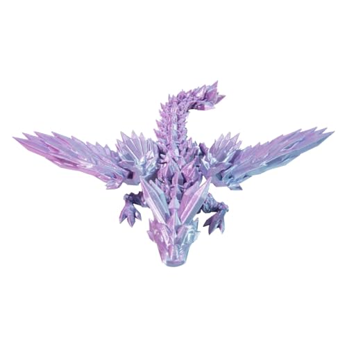 Xzbling 3D Gedruckter Drache, 3D Gedruckter Kristalldrache Mit Flügeln, Geheimnisvolle Drachen Spielzeug Realistische Beweglicher Drachen Figuren Drachen Ornament Für Kinder Und Erwachsene von Xzbling