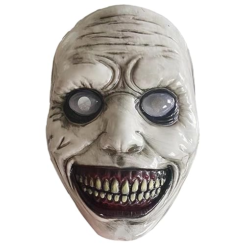 Xzbling Halloween Maske Totenkopf Maske Horror Halloween Masken Gruselige Lächelnder Dämon Maske Clown Maske Halloween Deko Für Cosplay Halloween Party Totenkopf Kopfbedeckung von Xzbling