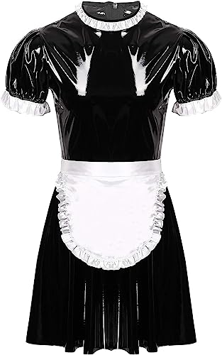 XzhixiangKing Herren Sissy French Maid Cosplay Kostüme mit Schürze und Stirnband (XL) von XzhixiangKing