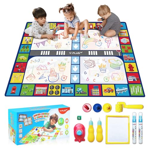 Wasser-Doodle-Matte für Kinder, 101,6 x 81,3 cm, Malmatte für Kleinkinder, schmutzfrei, magische Farbe, Montessori-Spielzeug für Kinder, tragbare Aktivitätsstrumpffüller für Kinder, Kleinkinder, Busy Wasser-Doodle-Matte für Kinder, 101,6 x 81,3 cm, Malmatte für Kleinkinder, schmutzfrei, magische Farbe, Montessori-Spielzeug für Kinder, tragbare Aktivitätsstrumpffüller für Kinder, Kleinkinder, Busy von Y-Plus