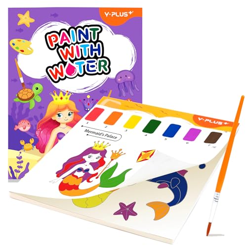 YPLUS Malen mit Wasserbüchern für Kleinkinder, Aquarell-Malpapier für Kinder, Kunsthandwerk Geschenk zum Zeichnen mit Pinsel – Meerjungfrau von Y-Plus