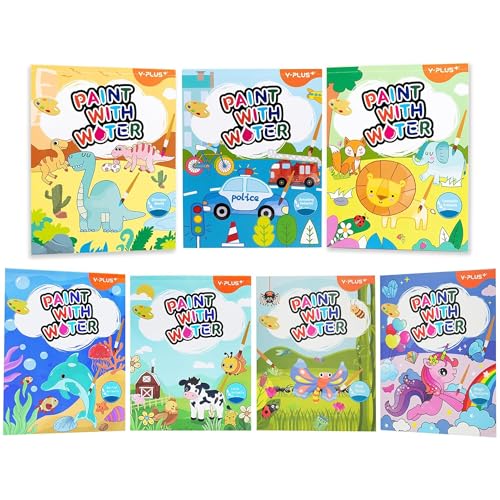 YPLUS Malen mit Wasserbüchern für Kleinkinder, Aquarell-Malpapier für Kinder, Kunsthandwerk Geschenk zum Zeichnen mit Pinsel – (alle 7 Themen) von Y-Plus