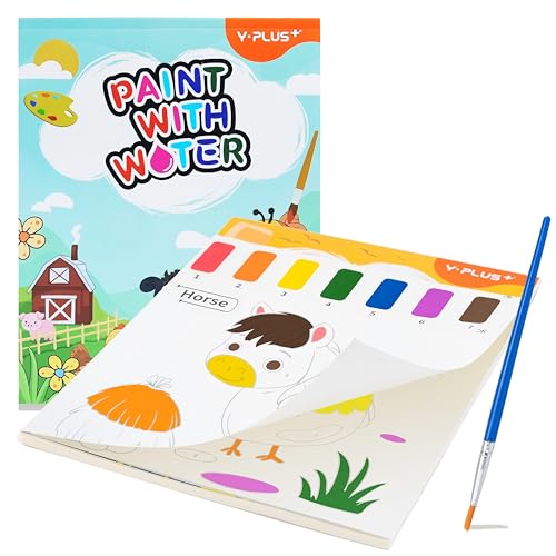 YPLUS Malen mit Wasserbüchern für Kleinkinder, Aquarell-Malpapier für Kinder im Alter von 1–3, 2–4 Jahren, Kunsthandwerk, Geschenk zum Zeichnen mit Pinsel, Bauernhof von Y-Plus