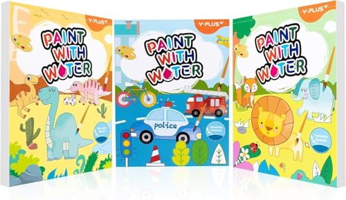 YPLUS Malen mit Wasserbüchern für Kleinkinder, Aquarell-Malpapier für Kinder im Alter von 1–3, 2–4 Jahren, Kunsthandwerk, Geschenk zum Zeichnen mit Pinsel - 3 Themen von Y-Plus