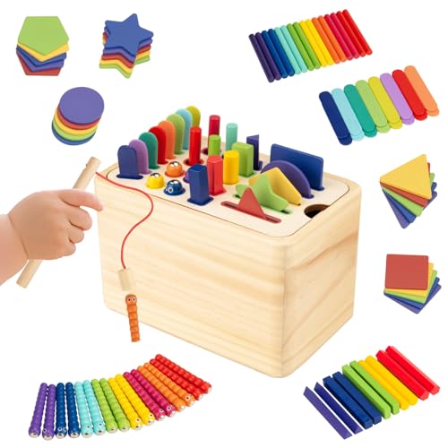 Y.duck Farbsortierspielzeug aus Holz für 3 Jahre: Lernspielzeug für Kleinkinder, Vorschul-Lernspielzeug für Tagesaktivitäten, Feinmotorik, passende Spiele, sensorisches Spielzeug für Kleinkinder Y.duck Farbsortierspielzeug aus Holz für 3 Jahre: Lernspielzeug für Kleinkinder, Vorschul-Lernspielzeug für Tagesaktivitäten, Feinmotorik, passende Spiele, sensorisches Spielzeug für Kleinkinder von Y.duck