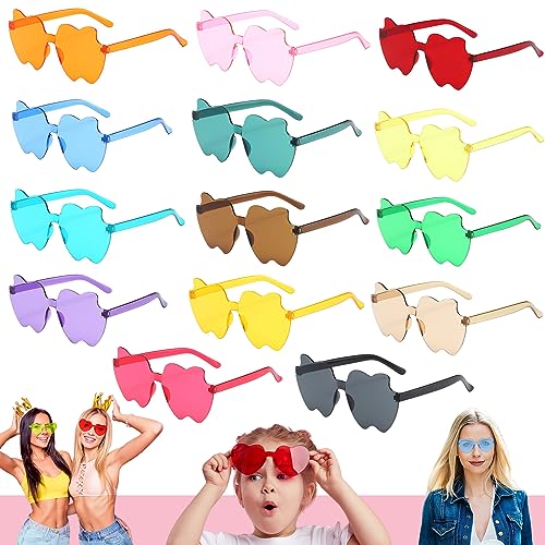 14er Party Brille Apfelform farbige Sonnenbrille,Hippie Brille,Andlose Sonnenbrille,Festival Brille Lustige Partybrillen für Kinder Erwachsene Fasching Foto Requisiten Halloween Geburtstagsfeier von YAAVAAW