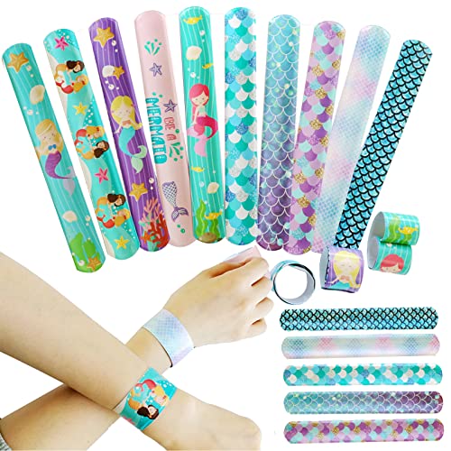 20 Stück Schnapparmband Kinder Meerjungfrau,Slap Bracelet Armband Schnapparmbänder Perfekte Mitgebsel für Kindergeburtstag Gastgeschenke Partytütenfüller,Klatscharmband Spielzeug für Jungen Mädchen von YAAVAAW