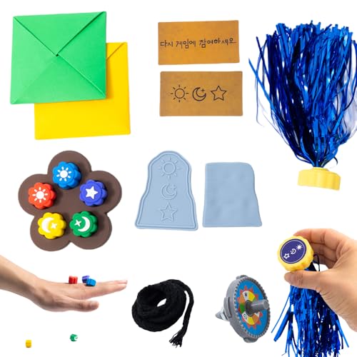 Koreanisches Volksspiel-Set mit Gong-Gi, Reflex-Herausforderung, Jebi Chagi, DDAKJI, Biseokchigi, Tintenfisch, Gonggi-Spiel, koreanische traditionelle Greiflsteine, Jacks-Spiele, Gonggi-Spiel-Set für Koreanisches Volksspiel-Set mit Gong-Gi, Reflex-Herausforderung, Jebi Chagi, DDAKJI, Biseokchigi, Tintenfisch, Gonggi-Spiel, koreanische traditionelle Greiflsteine, Jacks-Spiele, Gonggi-Spiel-Set für von YAAVAAW