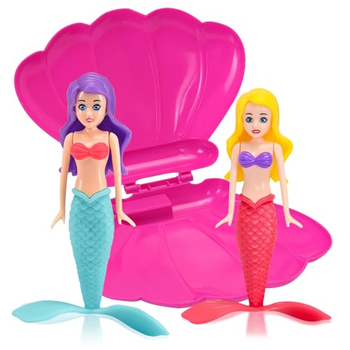 Tauch Spielzeug Meerjungfrau für Kinder Wasserspielzeug,Pool Spielzeug,2 Stück TauchMeerjungfrau mit Rose Muschel für Kinder Mädchen Schwimmbad Swimmingpool,Unterwasser-Pooltraining,Schwimmspielzeug von YAAVAAW