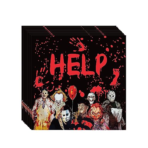 YAAVAAW 20 Stück Halloween Servietten 16.5cm,Papierservietten mit Horrorfilm Figur,Weich Servietten Kindergeburtstag,Tischdekoration Perfekt für Partydeko Halloween Party Gruselfest von YAAVAAW