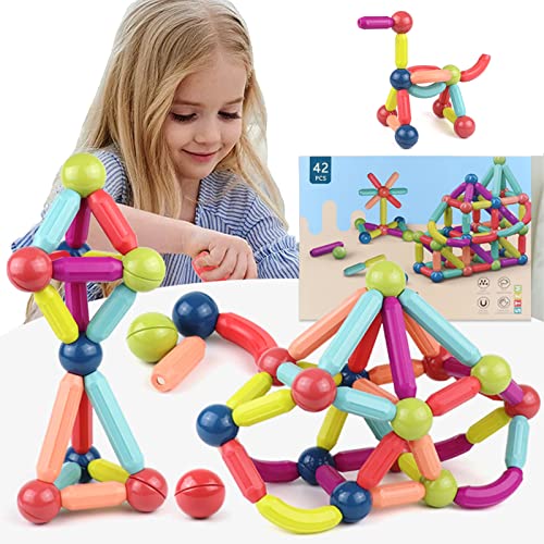 YADODO magnetische Bausteine für Kinder, 3 – 7 Jahre, Montessor, magnetische Konstruktionsspiele, Smartmax, magnetisch, Stab und Kugel, Lernspielzeug für Baseball von YADODO