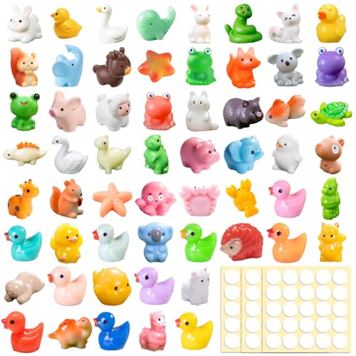 60Stück Mini Harz Tierfiguren, 60Style Miniatur Tiere Figuren Kleine Tierfiguren, Mini Figuren Tiere Enten Dinosaurier Elefant, Miniatur Landschaftsgärten Aquarien Ornamente mit Klebepunkte Aufkleber 60Stück Mini Harz Tierfiguren, 60Style Miniatur Tiere Figuren Kleine Tierfiguren, Mini Figuren Tiere Enten Dinosaurier Elefant, Miniatur Landschaftsgärten Aquarien Ornamente mit Klebepunkte Aufkleber von YAEGIMHT