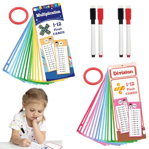 1x1 Lernkarten, 15 Blatt Einmaleins+15 Blatt Division Lernen Set, Abwischbar Mathematik Multiplikationstabelle für 0-12 Kinder Einmaleins Lernkarten mit 4 löschbaren Stiften, Geschenk für Kinder 1x1 Lernkarten, 15 Blatt Einmaleins+15 Blatt Division Lernen Set, Abwischbar Mathematik Multiplikationstabelle für 0-12 Kinder Einmaleins Lernkarten mit 4 löschbaren Stiften, Geschenk für Kinder von YAEGIMHT